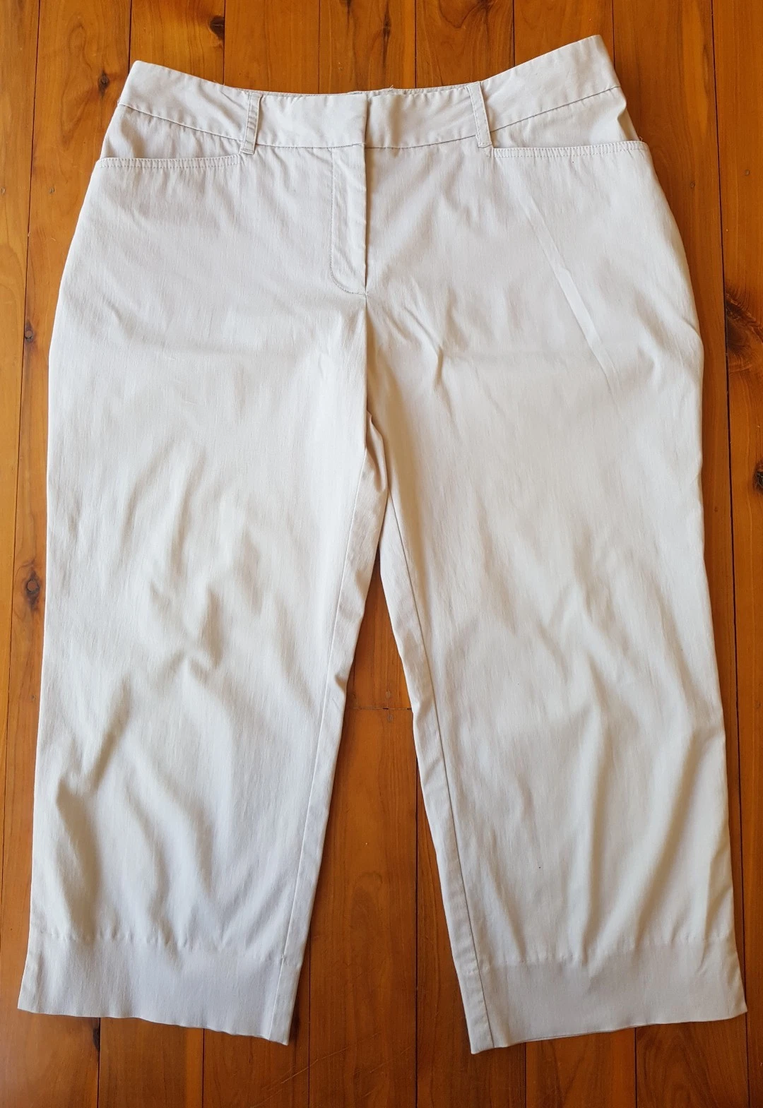 SPORTSCRAFT Womens Cream Stretch Capri Pants Size 13