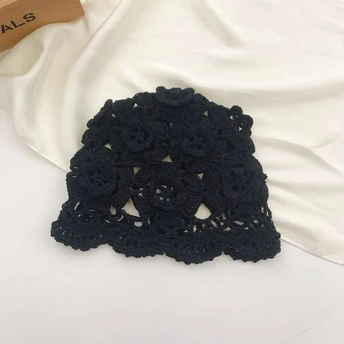 Cappello donna fatto a mano floreale all'uncinetto berretto turbante copricapo ritaglio berretto intrecciato - Foto 20 di 26