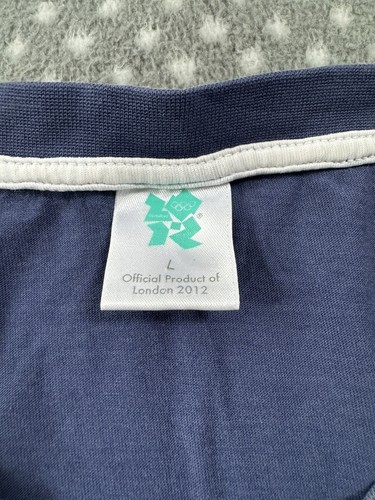 Official London 2012 Olympics T-shirt Size UK Large L Top Genuine Navy Blue Red - Picture 3 of 3