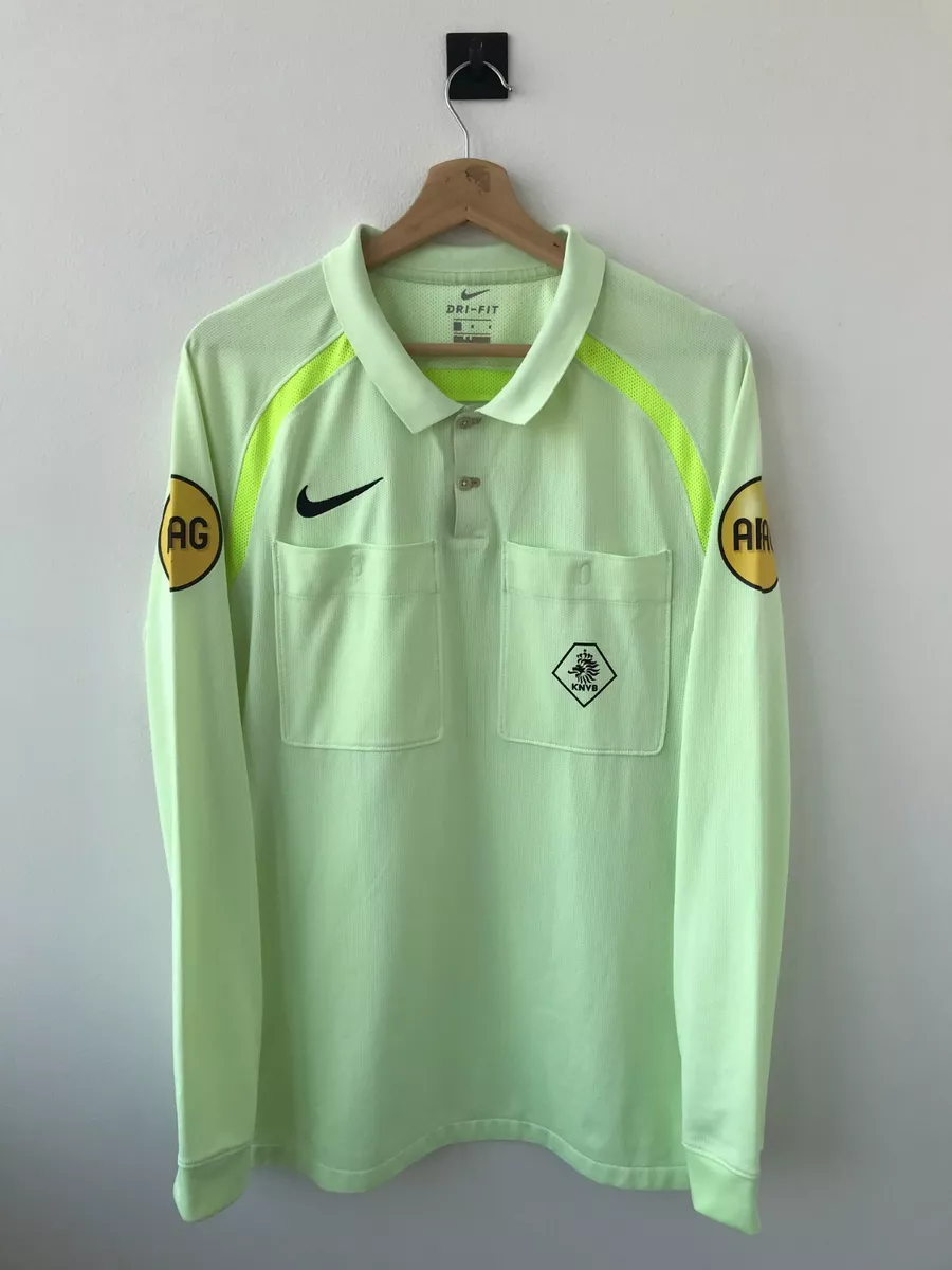 Nike Dri-Fit 2018 Referee Jersey Football Soccer Shirt Camiseta Yellow KNVB  sz L