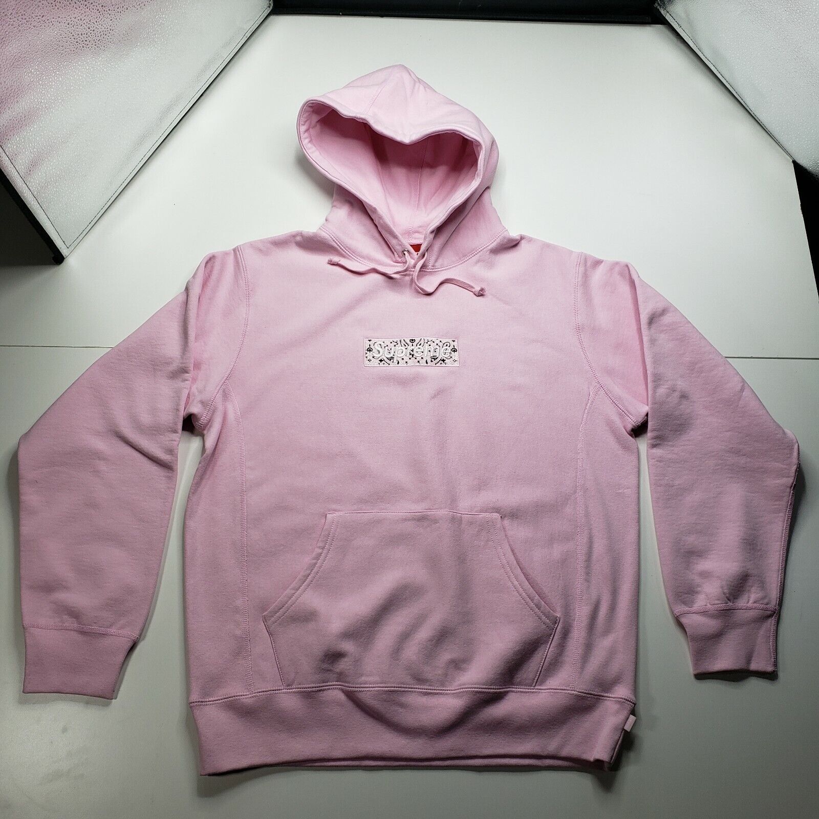 Supreme Bandana Box Logo Hooded Sweatshirt Pink (L) Large | eBay