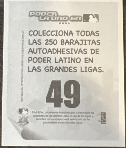 (1) Omar Infante 2005 Venezuelan Baseball Sticker Poder Latino en MLB. - Picture 2 of 2