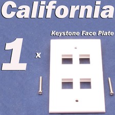 4 Port Keystone Jack RJ45 CAT5 CAT5e CAT6 Network Faceplate Wall Plate White