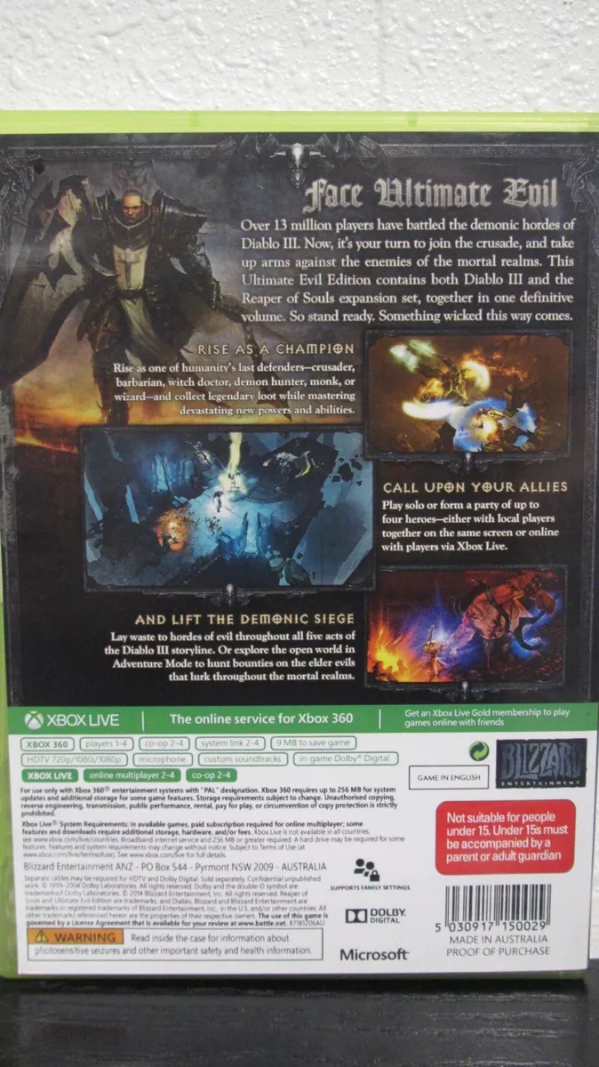 Diablo III Reaper of Souls Xbox 360 Game For Sale