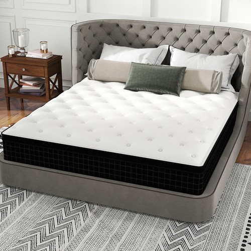 12" 14" Mattress in a box Twin Full Queen Size King Memory Foam Innerspring Bed - Picture 9 of 12