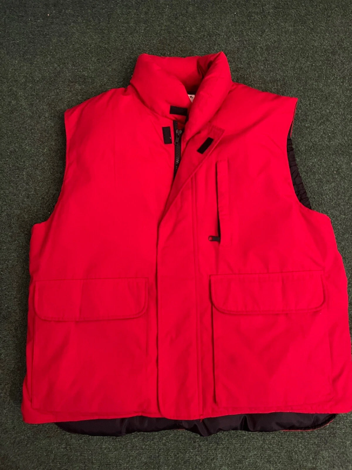 VTG Cabelas Goose Down Puffer Vest Coat Red 2XL XXL Hunting Outdoors