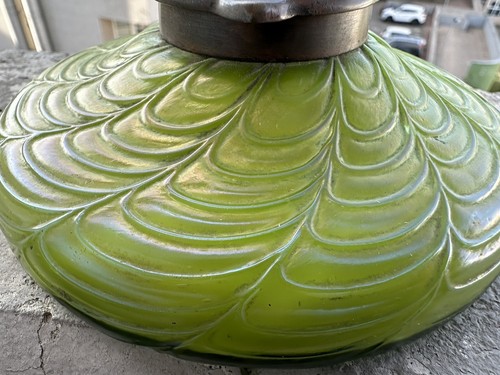 Antikes Jugendstil Glas Tintenfass Schreibtisch - Picture 3 of 15