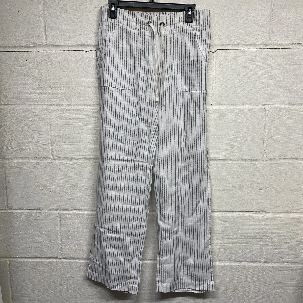 Athleta striped linen pants sale