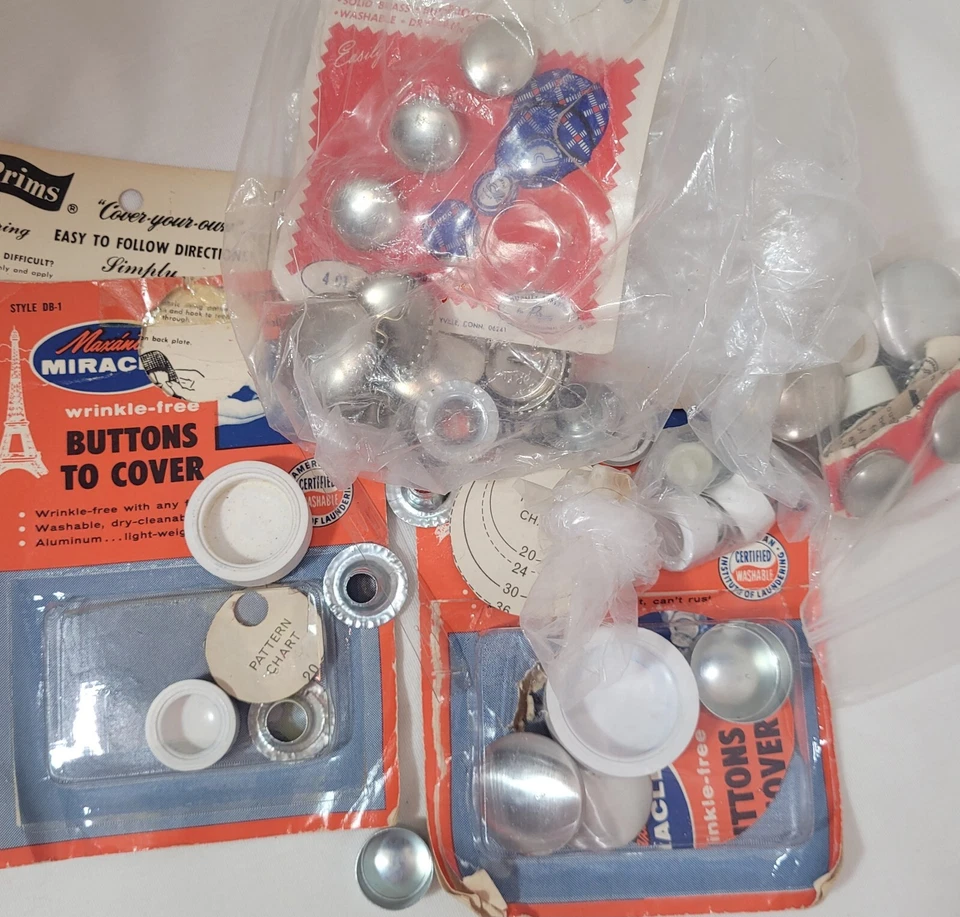 Lote De Botones De Costura Para Cubierta De Tela Imprimaciones Pinza Maxant Miracle De Colección Foto 3 de 4