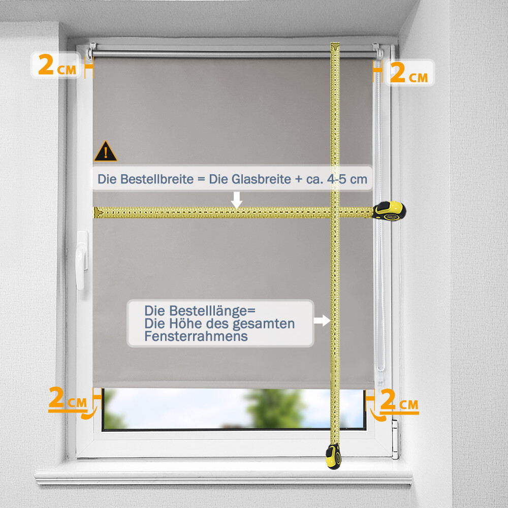 Thermo Klemmfix Verdunklungsrollo für Fenster ohne Bohren Verdunkelung Rollo