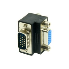Down Right Angled 90 Degree VGA Male To Female Extension Adapter RGB VGA