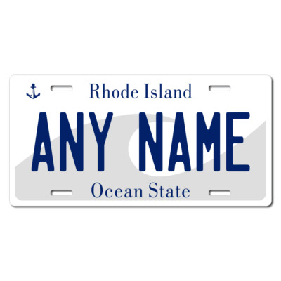 Personalized Rhode Island License Plate for Bicycles, Kid's Bikes & Cars Ver 1
