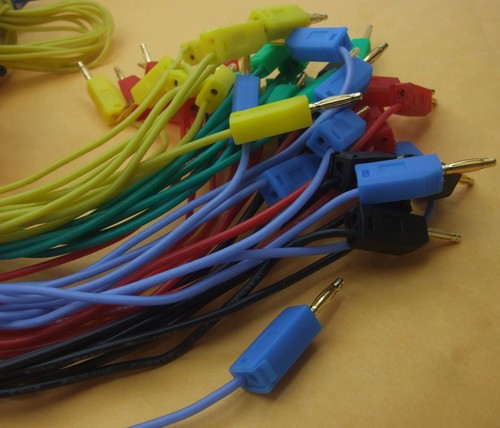 50PCS 5 color Gold 2mm Banana Plug Cable 30cm for Test Probes Instrument Meter - Bild 5 von 5