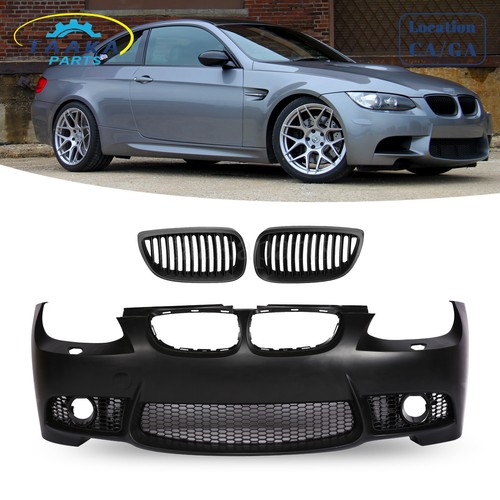 For BMW E92 E93 M3 Look F. Bumper Cover Matte Black Grille 328I 335i