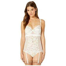 ELSE Petunia Underwire Bodysuit w/Removable Suspenders Ivory LG (Women's 12-14)
