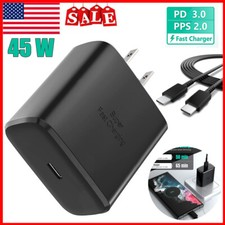 45W Type USB C Super Fast Wall Charger 6ft Cable For Samsung Galaxy S22 S23 S24T