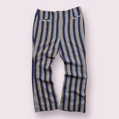 Vintage Vertical Striped Bell bottom Flared Trousers Pants 60s