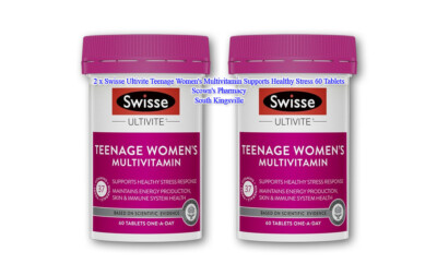 2 x Swisse Ultivite Teenage Women's Multivitamin For Healthy Stress 60 Tablets