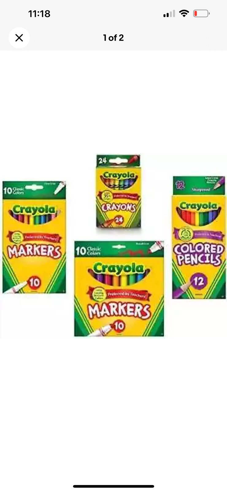 Crayola 4 pack Bundle ~ Markers(2) + Colored Pencils(1) + Cr