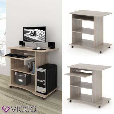 Computertisch Tisch Bürotisch Laptoptisch Schreibtisch rollbar Harm Sonoma Vicco