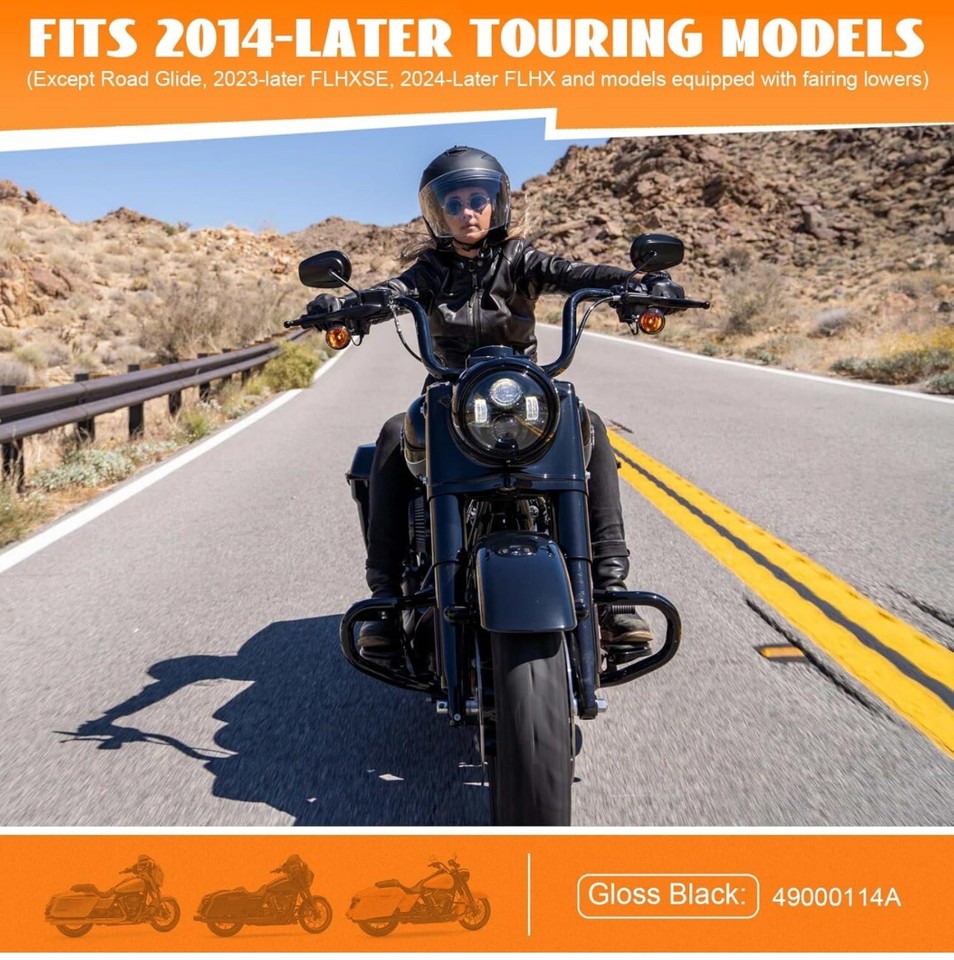 Harley Davidson Chopped Engine Guard Crash Bar Black 49000114A eBay