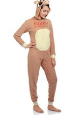 RUDOLPH One Piece Hooded Adult Womens Union Suit Pajamas Christmas Reindeer