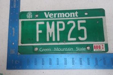 Vermont VT License Plate Tag Vanity 1990 90 Initials Natural Sticker FMP25 #1