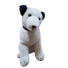 Vintage 1980 Dakin Brand 11.5" Plush Sitting White Stuffed Dog Animal Plush