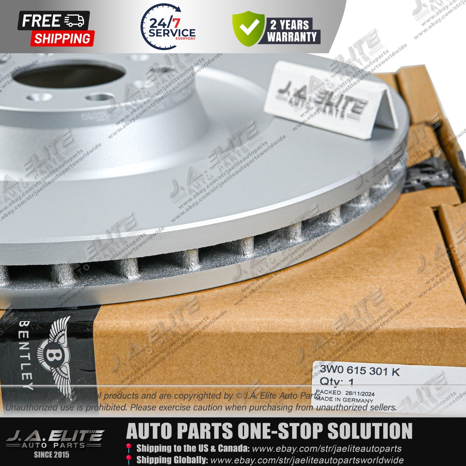 4pcs Front & Rear Brake Discs Set fit Bentley Continental GT, Flying Spur