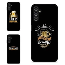 For iPhone SE4 16e 14 15 16 Plus Pro Max Life is Brewtiful Beer Hard Black Cover