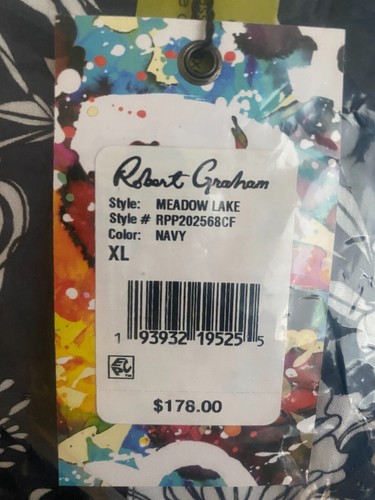 Robert Graham 'Meadow Lake' Short Sleeve Floral Shirt Size XL $178 - NWT - Picture 2 of 2