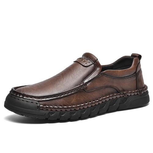 Men's Genuine Leather Loafers Comfortable Casual Shoes Non-slip Moccasins Shoes - Picture 26 of 27