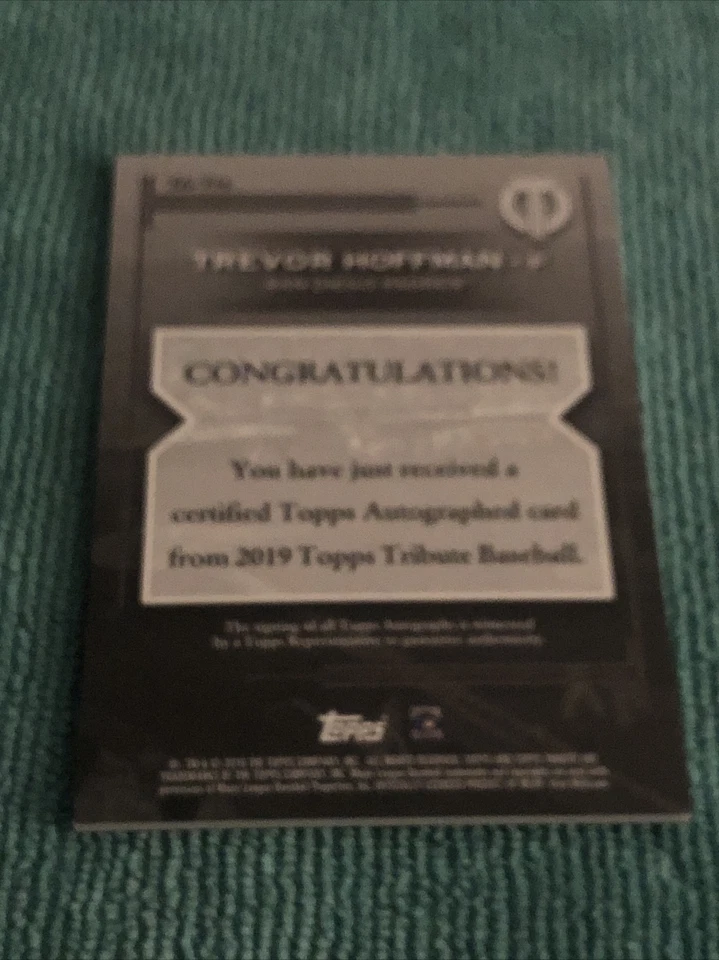 2019 TOPPS TRIBUTE TREVOR HOFFMAN AUTO /150 - Image 3 of 3