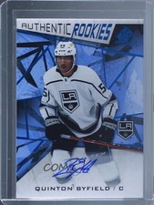 2021-22 Upper Deck SP Game Used Authentic Rookies Blue Quinton Byfield Auto 01sx