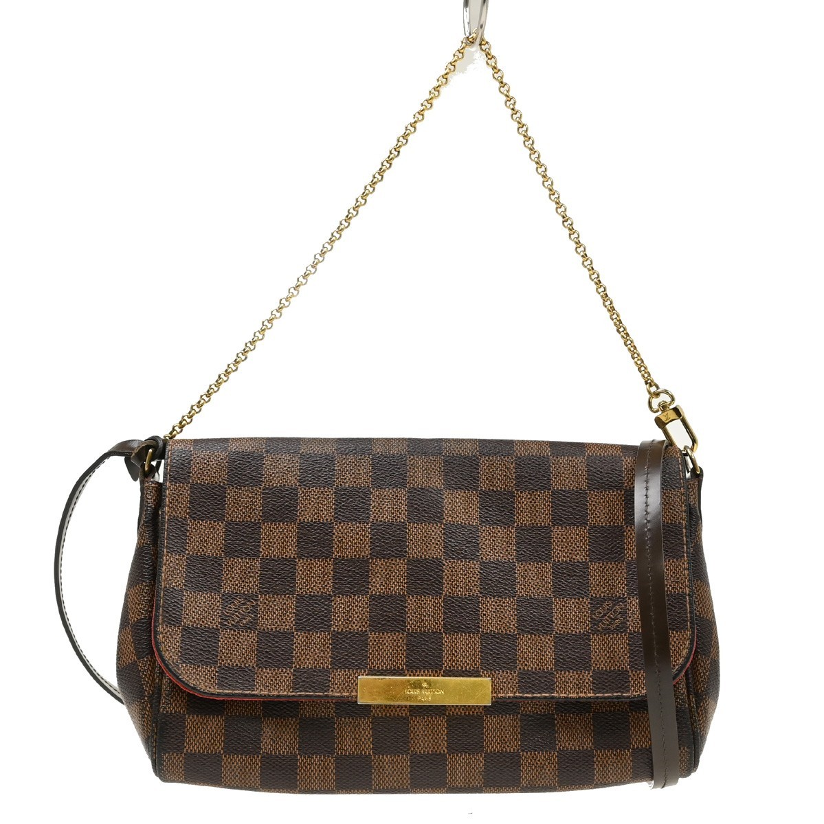 Best06 LOUIS VUITTON Damier Favorite MM Shoulder Bag N41129 DU0185 TQ00039