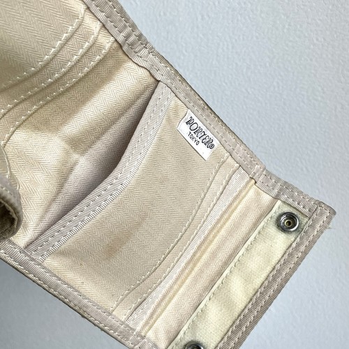 PORTER Yoshida & Co White Beige Canvas Tri-Fold Wallet Made In Japan Vintage - Picture 22 of 23