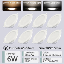 8 Pack Recessed Led Downlight 3 4 5 6 8 Inch 3000K 4000K 6000K round Led Panel L