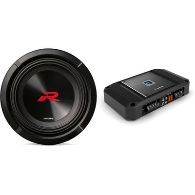 Alpine R2-W8D4 8'' R-Series Sub w/ R2-A75M Mono Amp Bundle