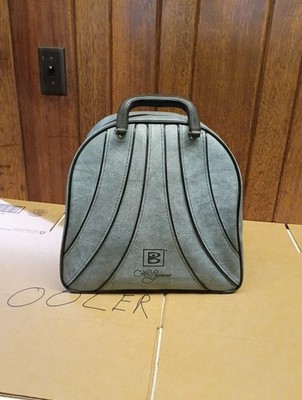 Vintage Brunswick Wind Jammer Gray Bowling Ball Bag Metal Single Rack Storage