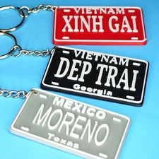 Personalizer Mini License Plate Custom Name Keychain 3D Printed Durable PLA Mate