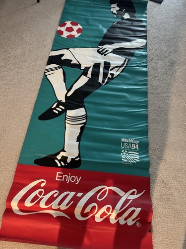 1994 World Cup Los Angeles - Coca Cola street banner heavy vinyl Soccer 8 x 3 ft