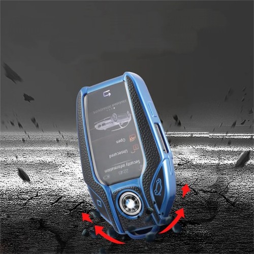 Key Fob Case Cover For BMW 5 7 Series G11 G12 G30 G31 G32 i8 X3 X4 X5 X7 *BLUE* - Picture 6 of 10