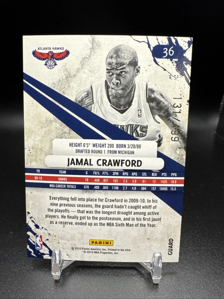 2010 Panini Rookies & Stars Gold #36 Jamal Crawford /499 - Image 2 of 2