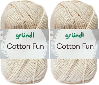 2x50 Gramm Gründl Cotton Fun Häkelgarn aus 100% Baumwolle inkl. Anleitung für Me