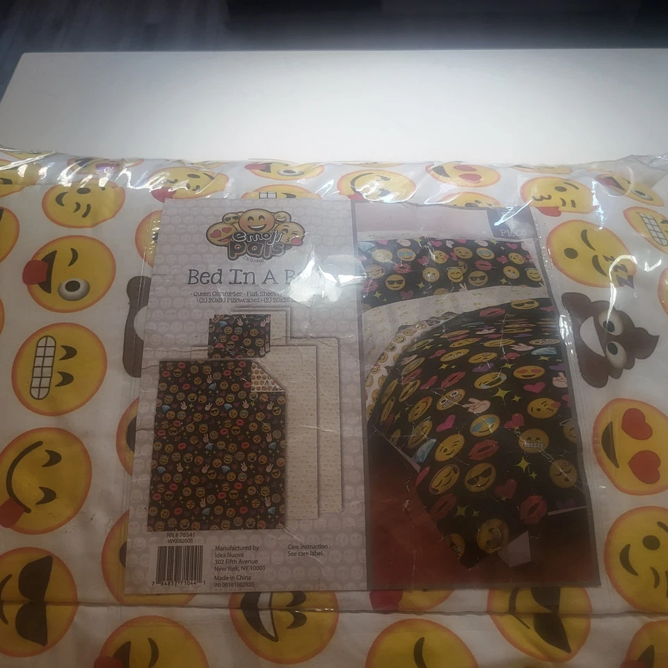 笑脸情感表情符号图标双面大号被子被套床上用品套装 — 第 2/4 张图片