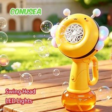 Electric Bubble Gun Blower Soap Bubbles Blowing Automatic Bee Bubbles Kids Gifts