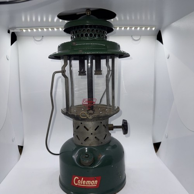 #ad Vintage Green Coleman Double Mantle Gas Lantern Model 220E Working Condition $40.00