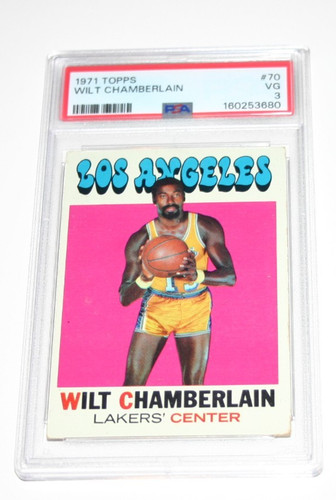 1971-72 Topps NBA Basketball Card #70 Wilt Chamberlain PSA 3 VG Lakers