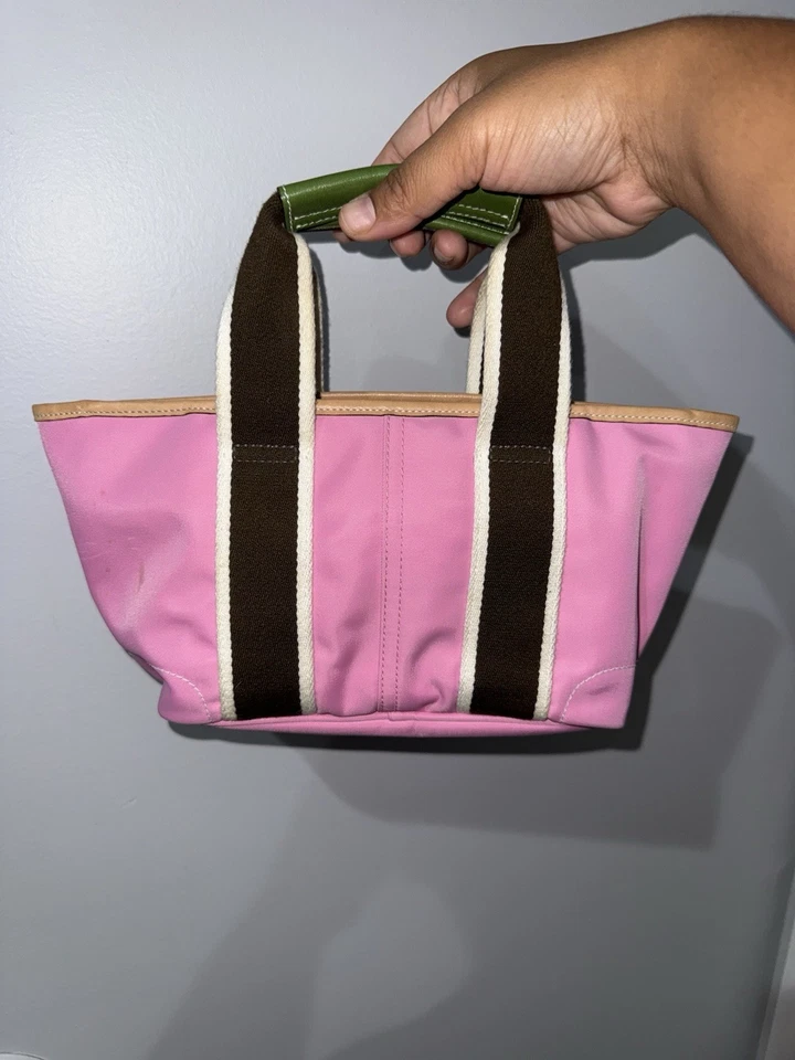 Bolso de Mano Vintage Coach 6268 Mini Hamptons Reversible Rosa Claro Margarita Y2K P Foto 3 de 4