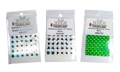 Hareline Adhesive Eyes Augen Fliegenbinden flache Baitfishaugen